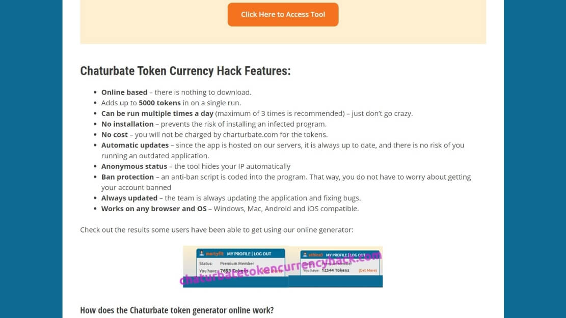 Chaturbate tokens hack free